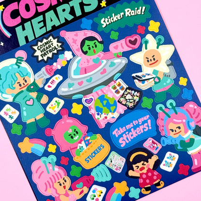 Dandy Mail x Dinga Mart Cosmic Hearts Sticker Sheet - Dandy Mail