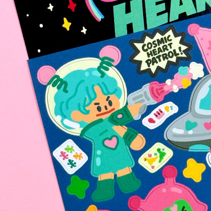 Dandy Mail x Dinga Mart Cosmic Hearts Sticker Sheet - Dandy Mail