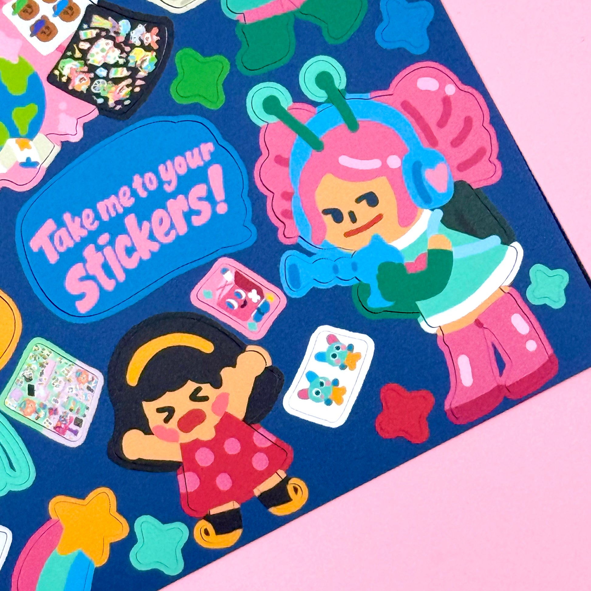 Dandy Mail x Dinga Mart Cosmic Hearts Sticker Sheet - Dandy Mail