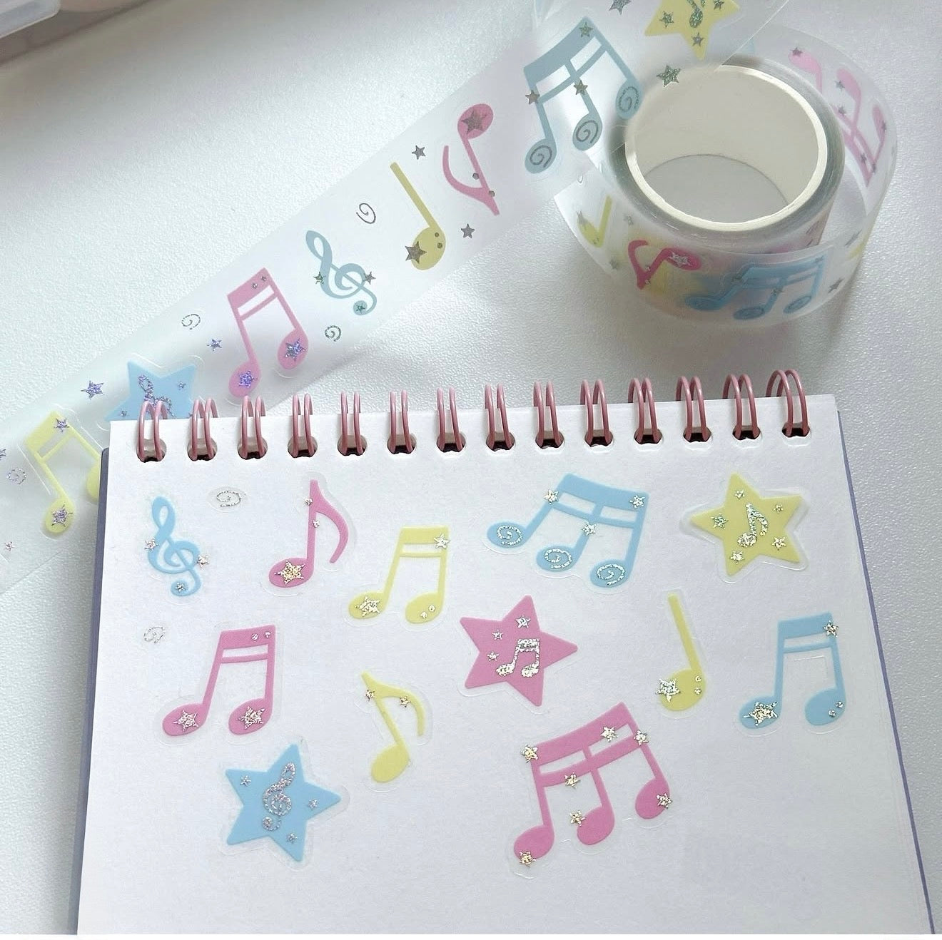 Love Crescent Music Notes Kiss-cut Sticker Roll - Dandy Mail