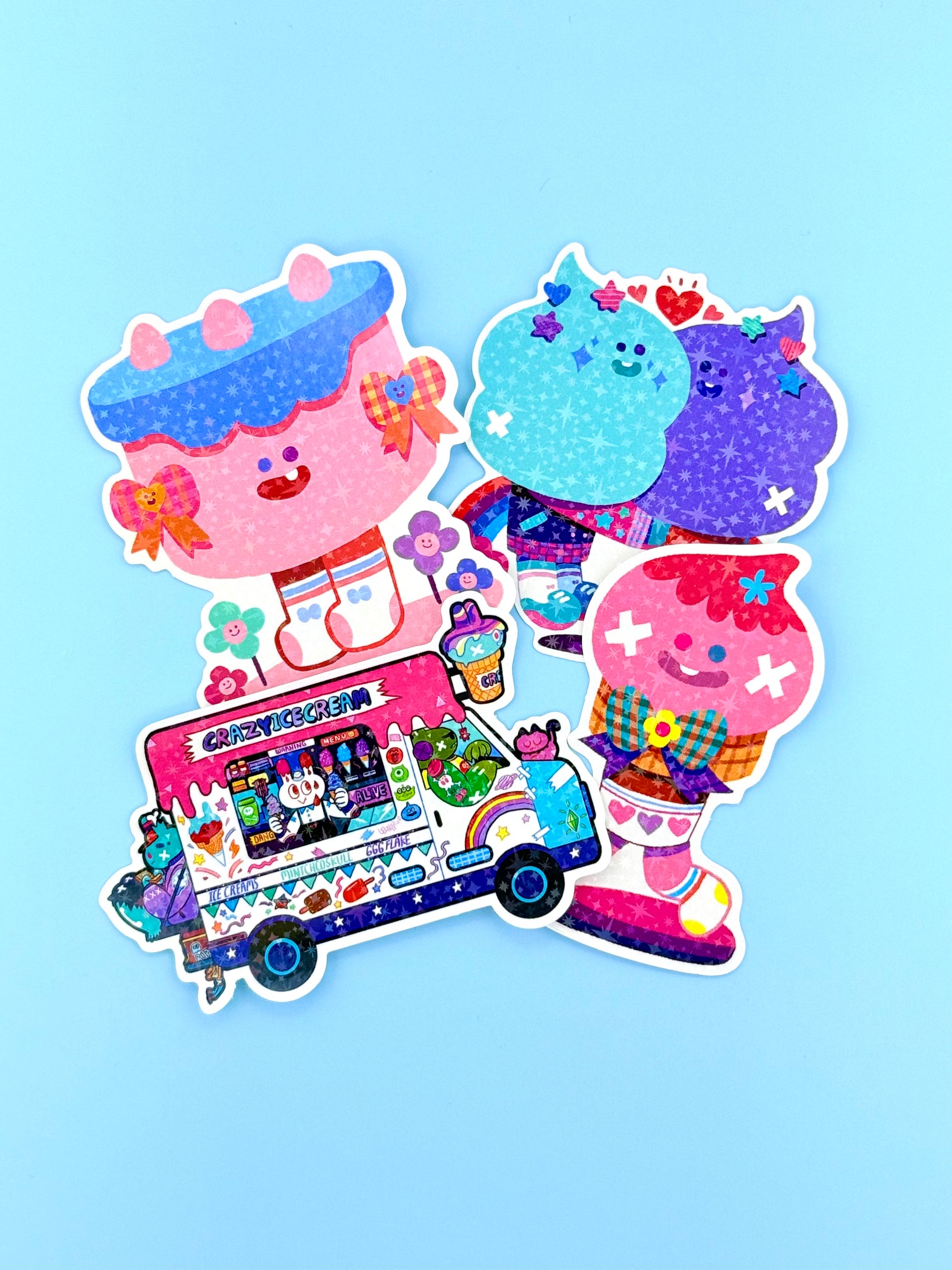 Leenahoo Ice Cream Character Stickers - Dandy Mail