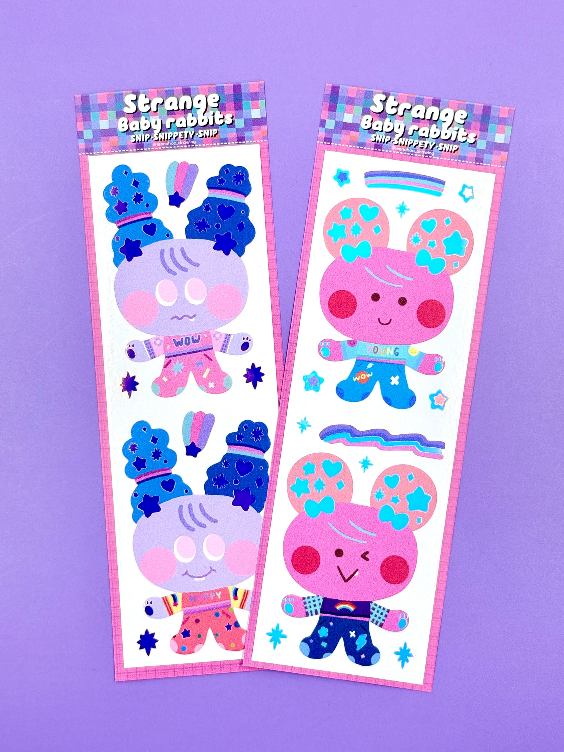 Leenahoo Strange Baby Rabbits Sticker Sheet - Dandy Mail
