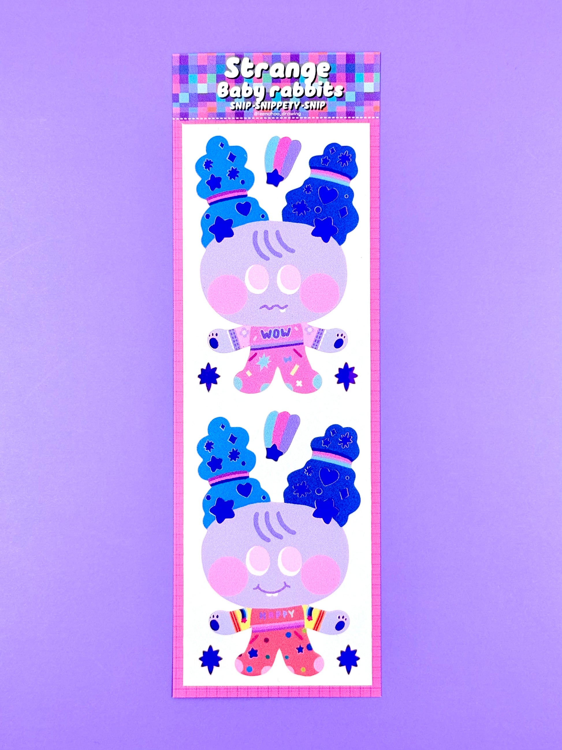 Leenahoo Strange Baby Rabbits Sticker Sheet - Dandy Mail