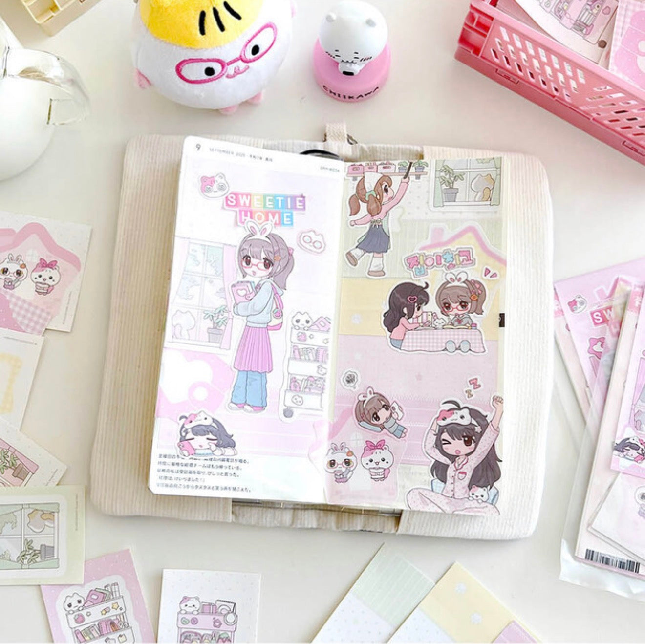 Love Crescent x Snooze Kittens Home Diary Sticker Sheet - Dandy Mail
