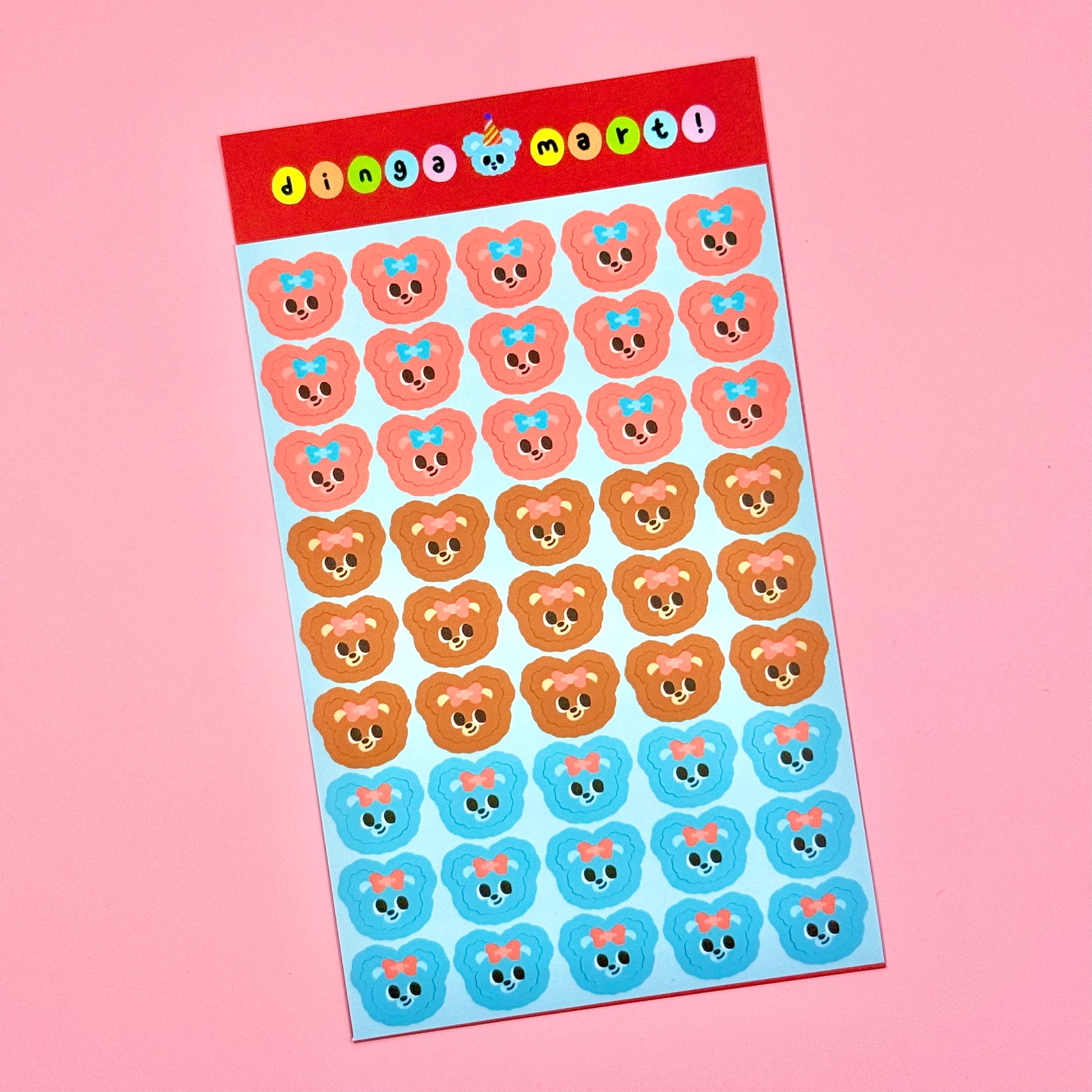 Dinga Mart Bear Trio Sticker Sheet - Dandy Mail