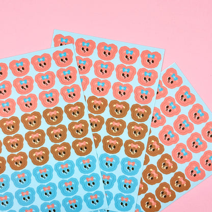 Dinga Mart Bear Trio Sticker Sheet - Dandy Mail