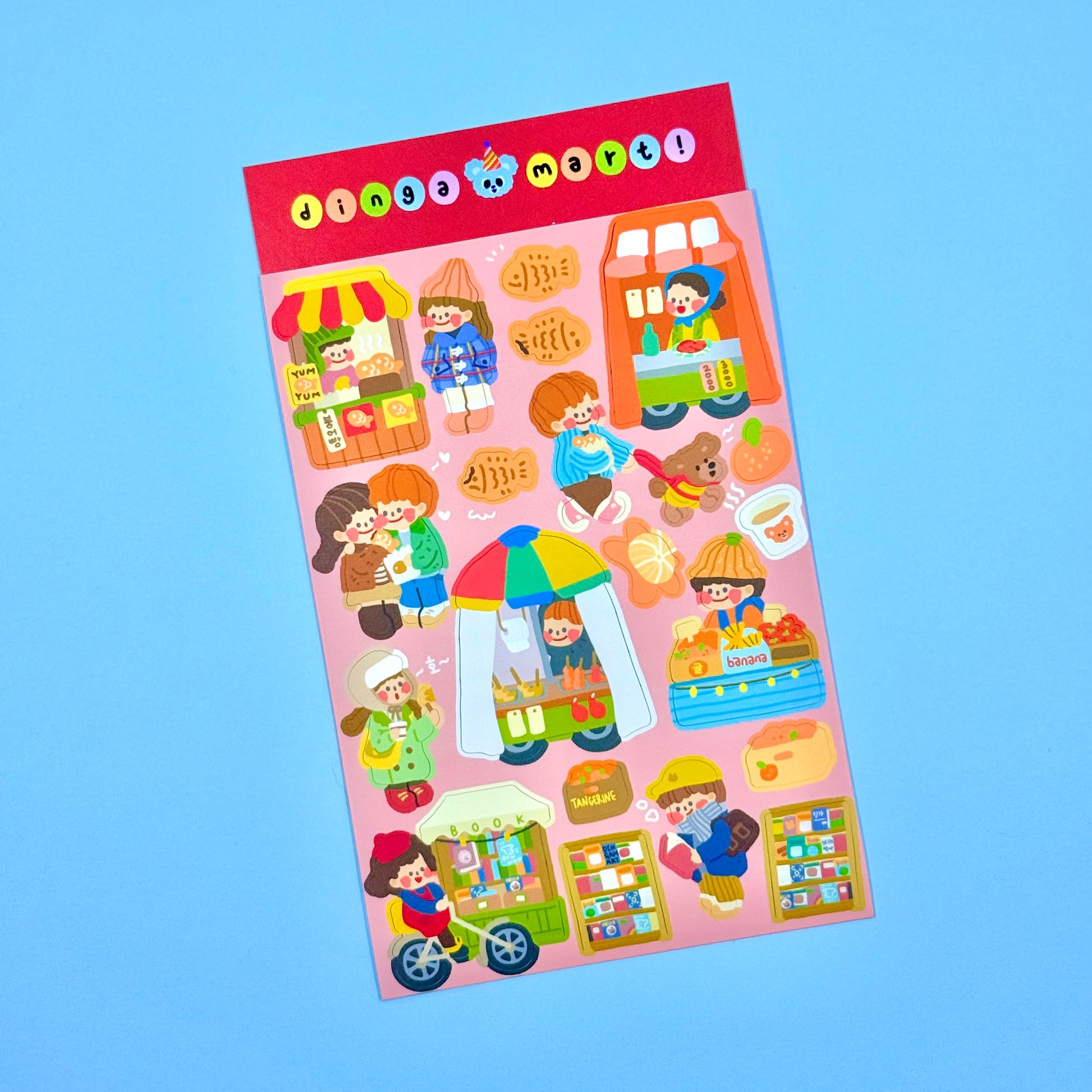 Dinga Mart Food Cart Sticker Sheet - Dandy Mail
