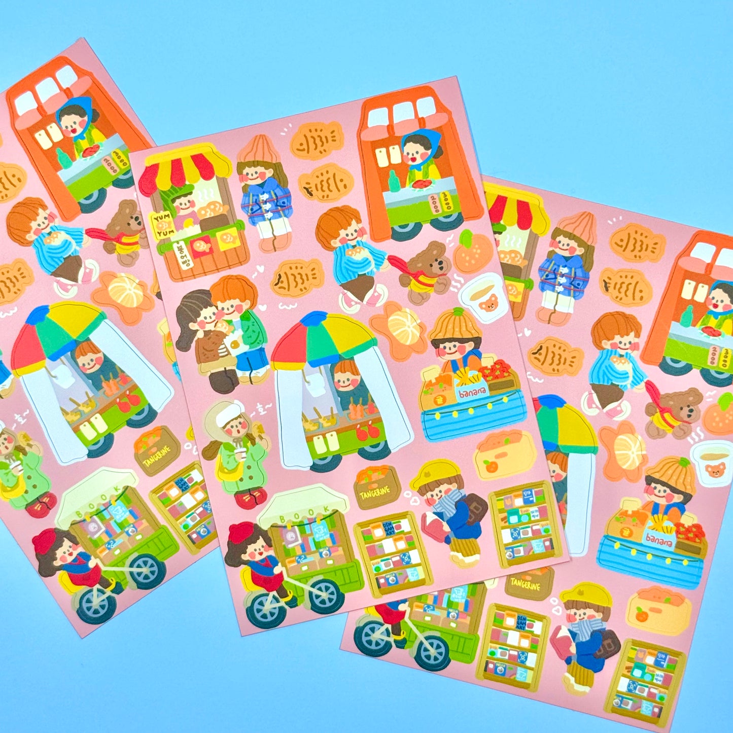 Dinga Mart Food Cart Sticker Sheet - Dandy Mail