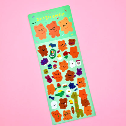 Pureureum Crayon Bears Sticker Sheet - Dandy Mail