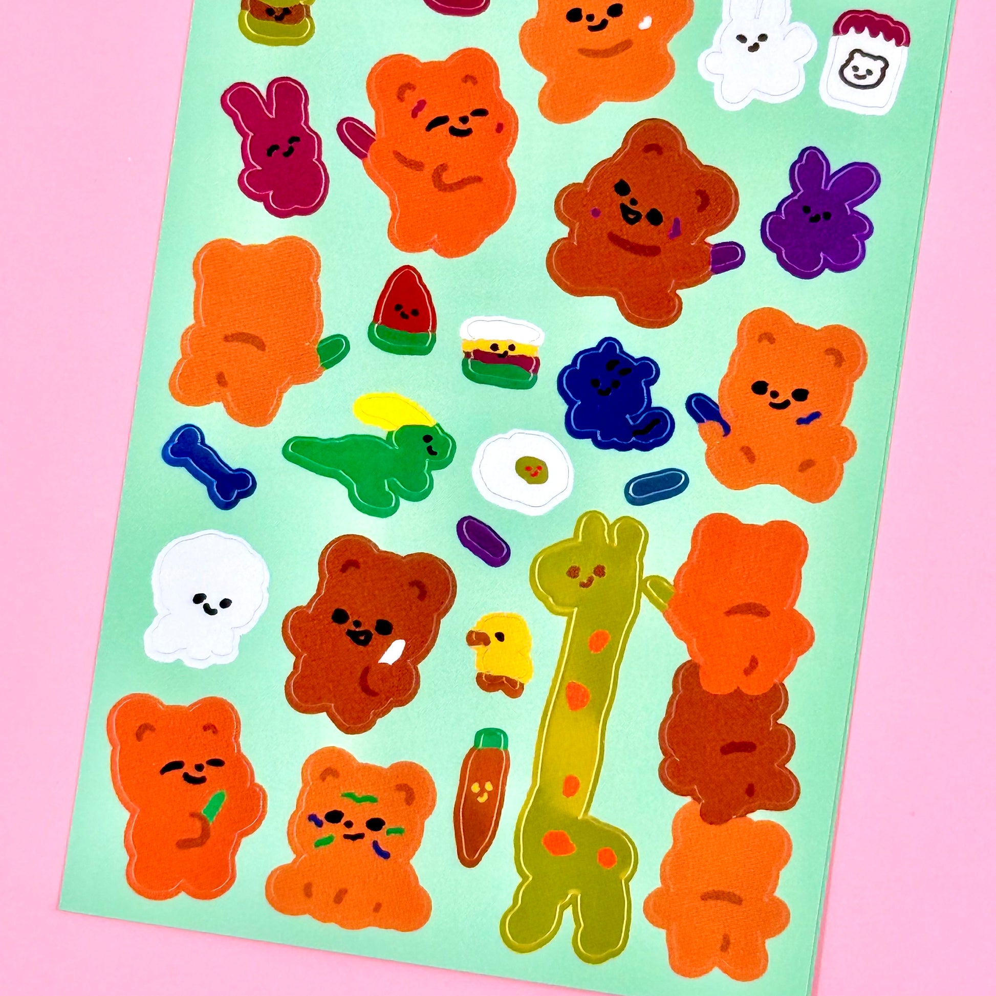 Pureureum Crayon Bears Sticker Sheet - Dandy Mail