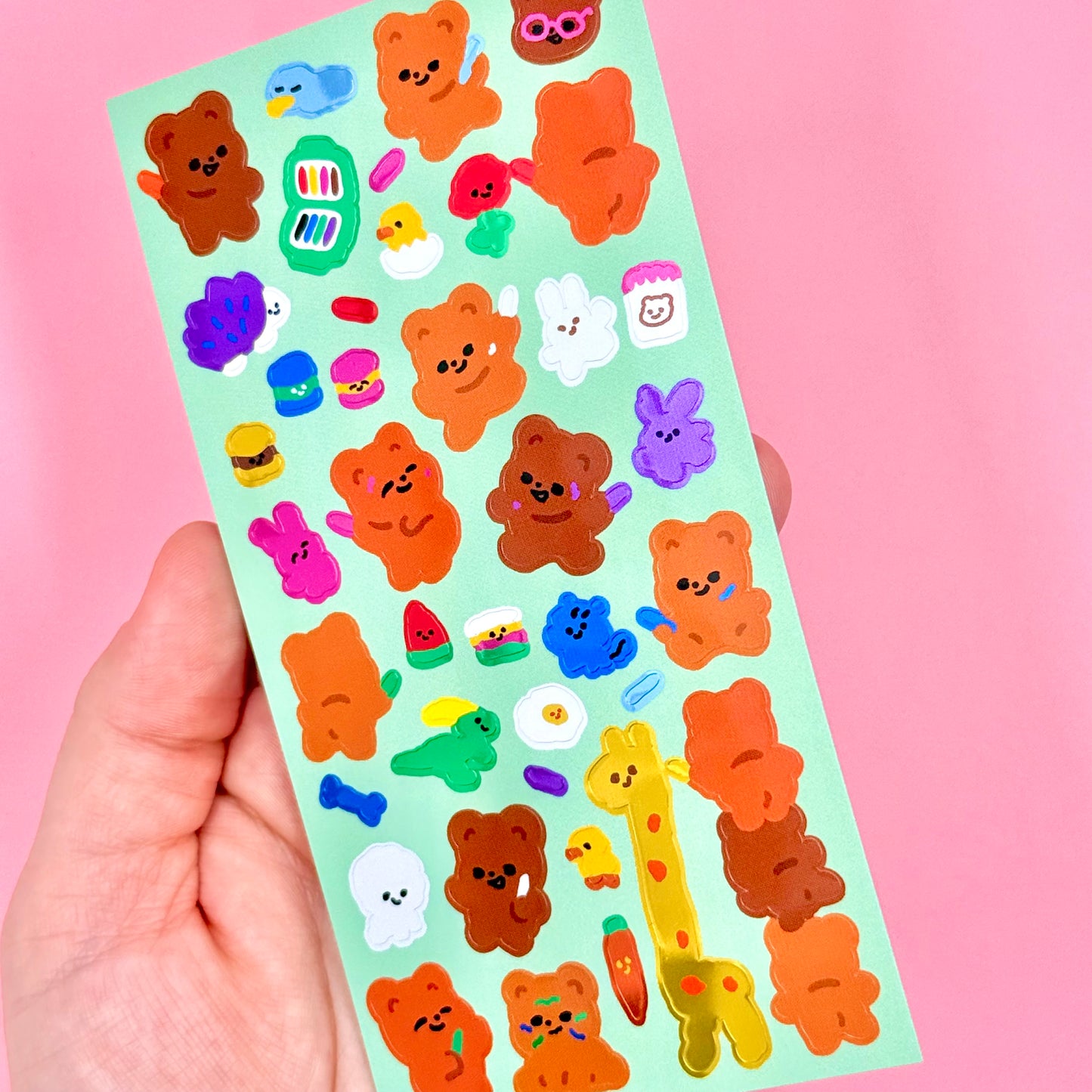 Pureureum Crayon Bears Sticker Sheet - Dandy Mail