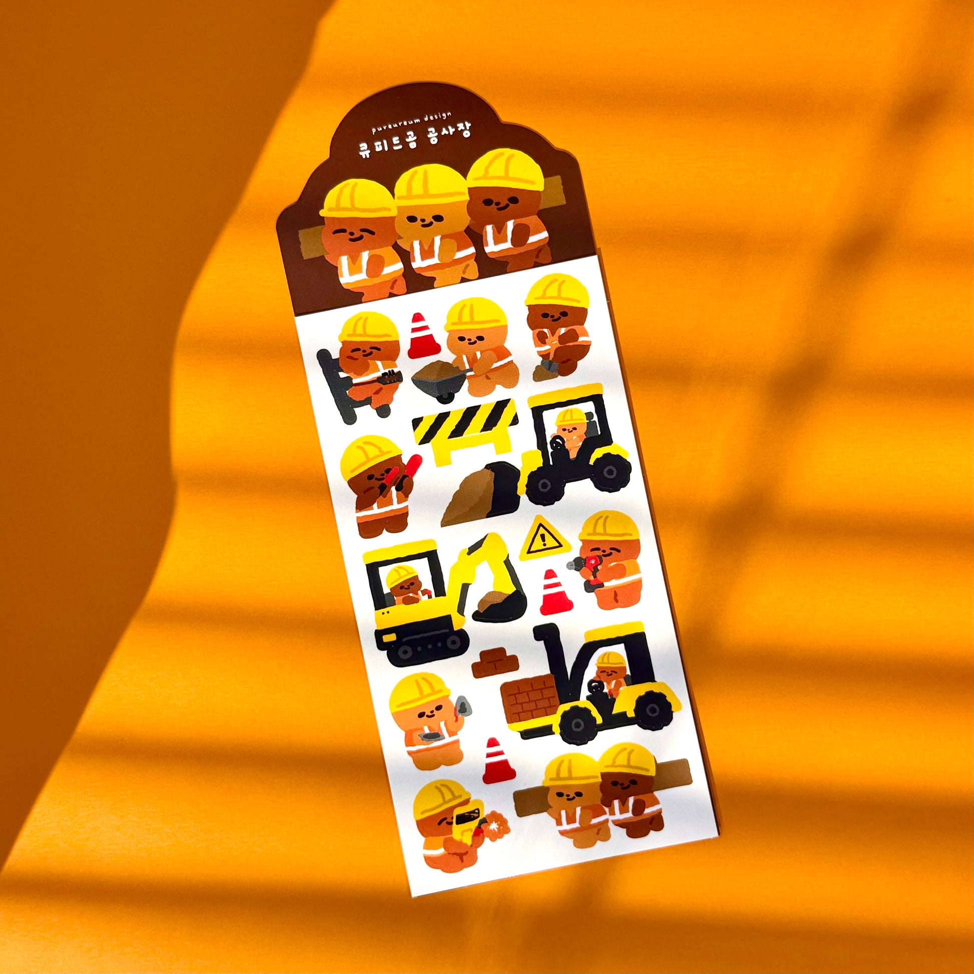 Pureureum Construction Bears Sticker Sheet - Dandy Mail