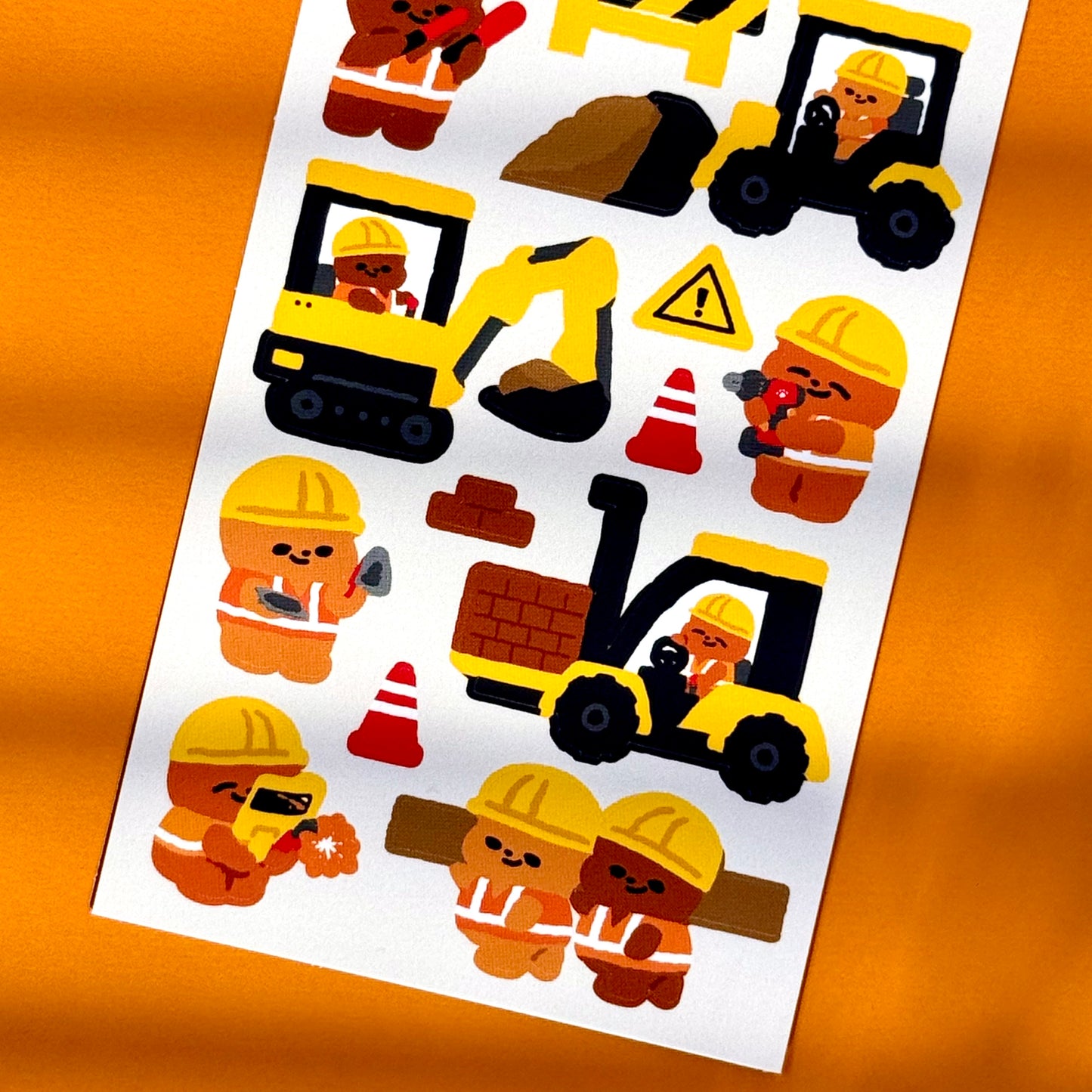 Pureureum Construction Bears Sticker Sheet - Dandy Mail
