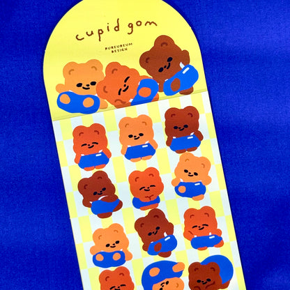 Pureureum Overalls Bears Sticker Sheet - Dandy Mail