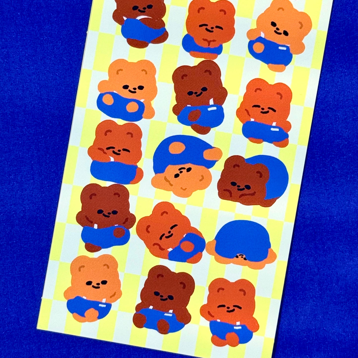 Pureureum Overalls Bears Sticker Sheet - Dandy Mail