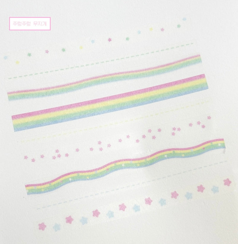 Love Crescent Rainbow Star Kiss-cut Sticker Roll - Dandy Mail