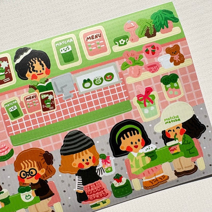 Dinga Mart Matcha Sticker Sheet - Dandy Mail