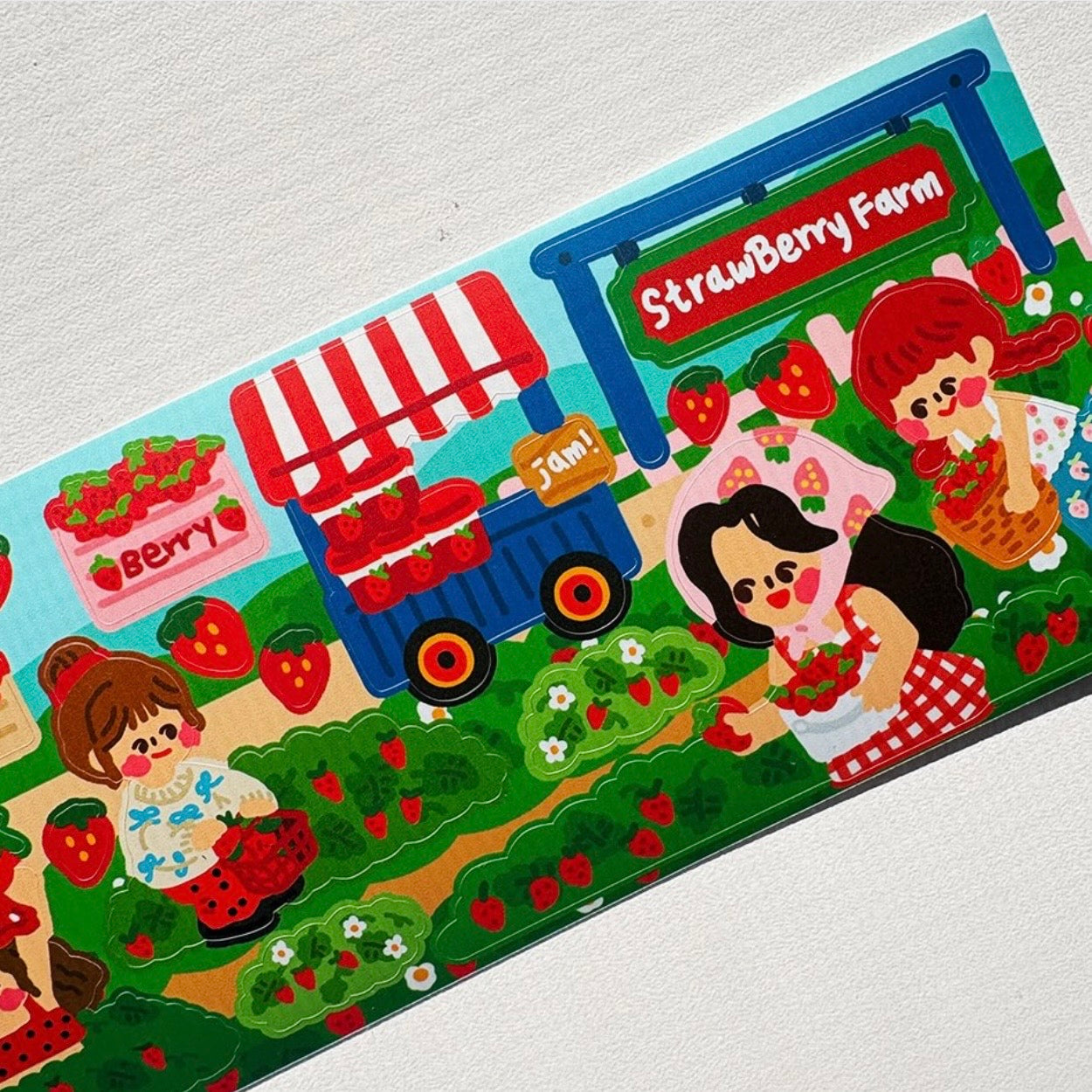 Dinga Mart Strawberry Farm Sticker Sheet - Dandy Mail