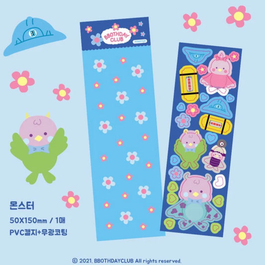 Bbothday Club Monster Sticker Sheet