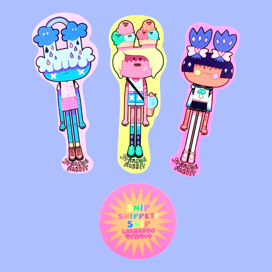 Leenahoo Neon Snippety Girls Sticker Pack - Dandy Mail