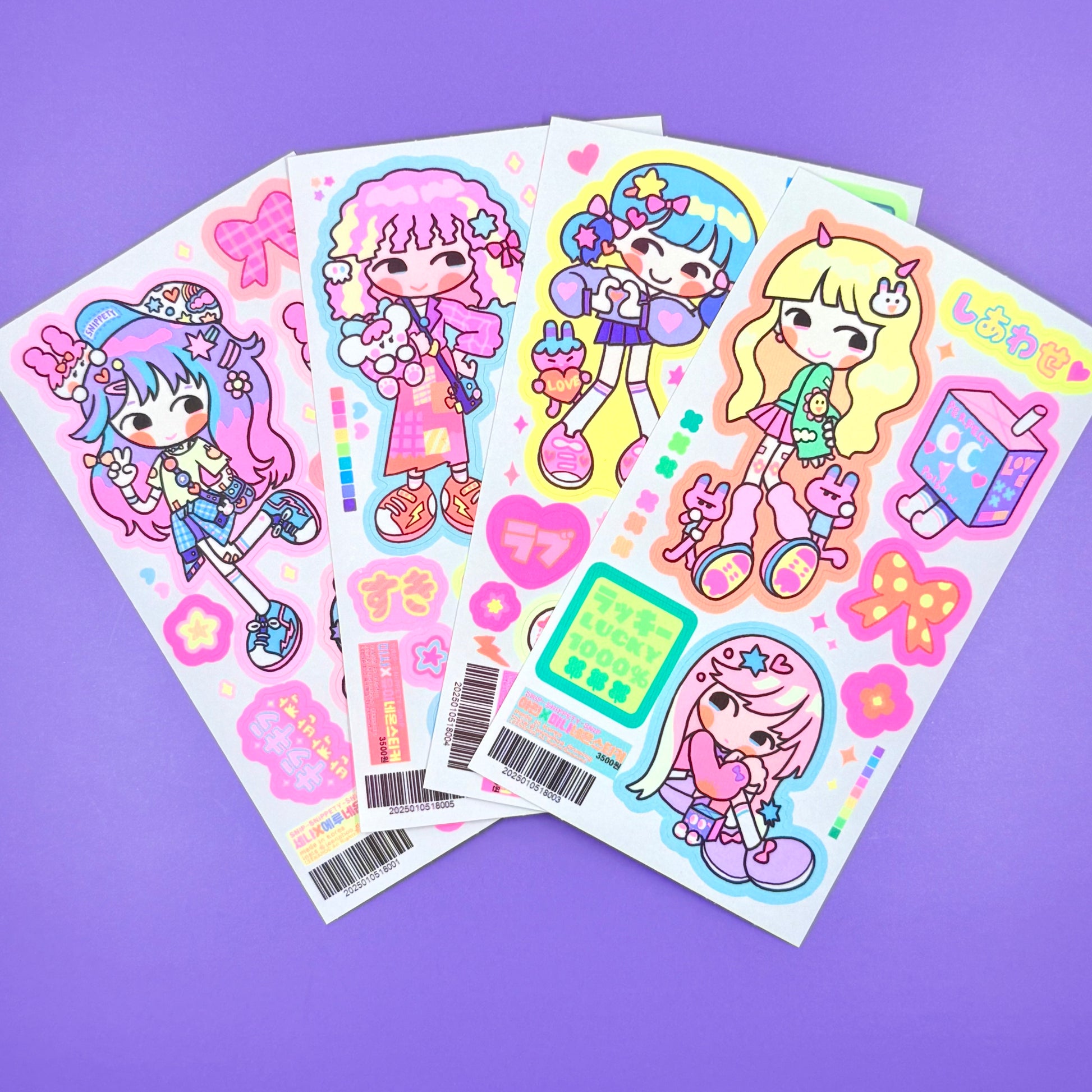 Leenahoo Neon Girls Sticker Sheet - Dandy Mail
