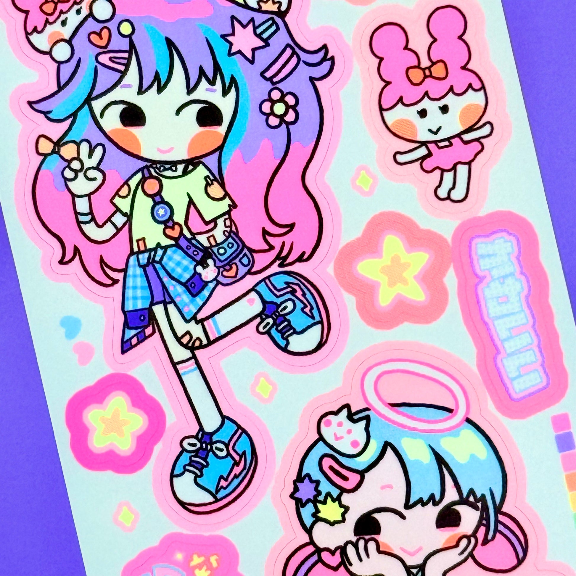 Leenahoo Neon Girls Sticker Sheet - Dandy Mail