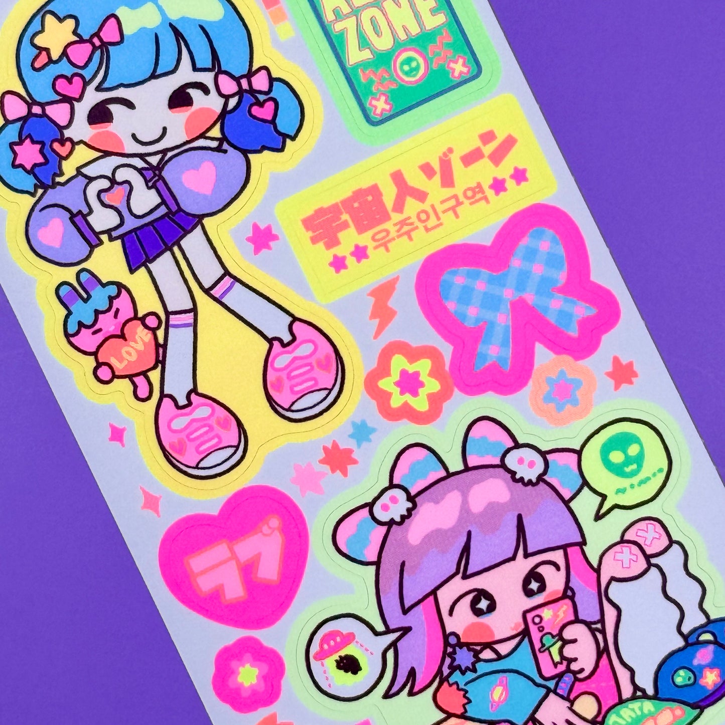 Leenahoo Neon Girls Sticker Sheet - Dandy Mail