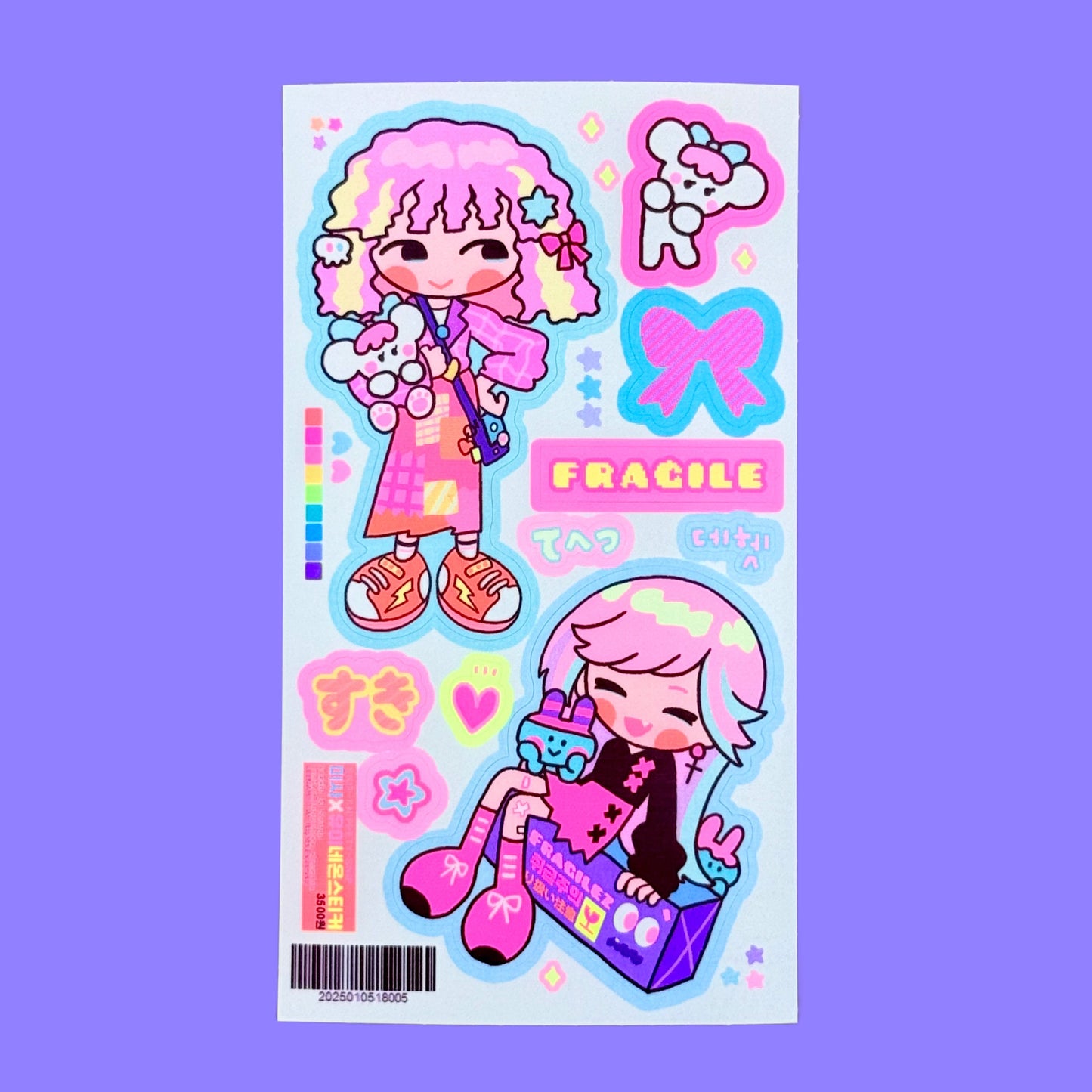 Leenahoo Neon Girls Sticker Sheet - Dandy Mail
