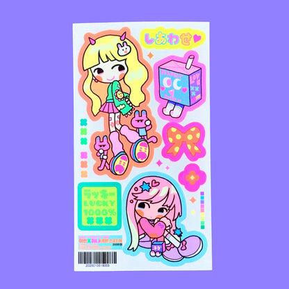 Leenahoo Neon Girls Sticker Sheet - Dandy Mail