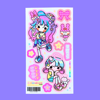 Leenahoo Neon Girls Sticker Sheet - Dandy Mail