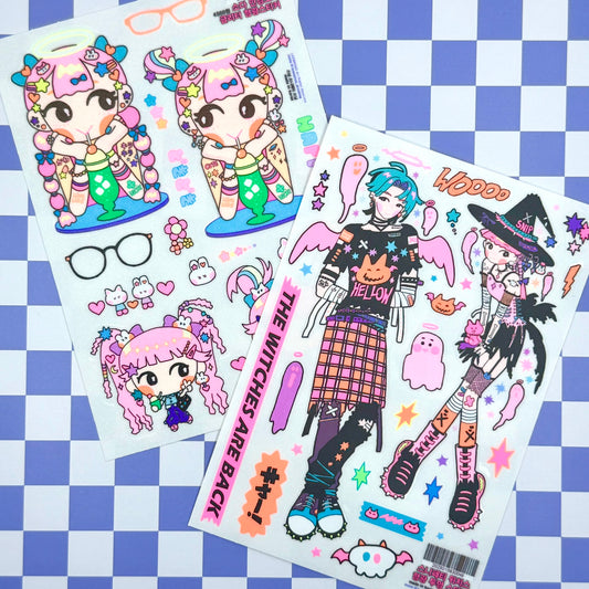 Leenahoo Halloween Neon Sticker Sheets