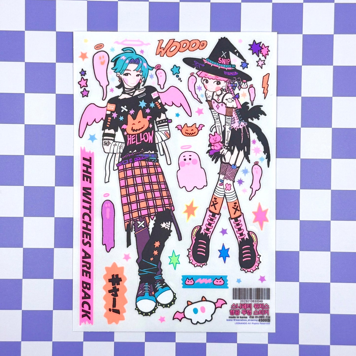 Leenahoo Halloween Neon Sticker Sheets