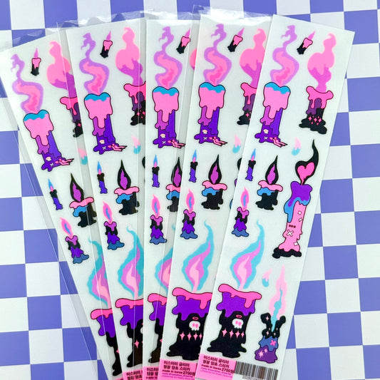 Leenahoo Neon Halloween Candles Sticker Sheets