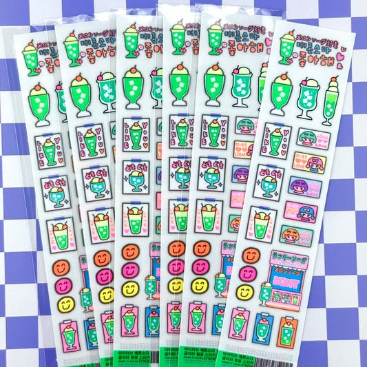Leenahoo Cream Soda Neon Sticker Sheets