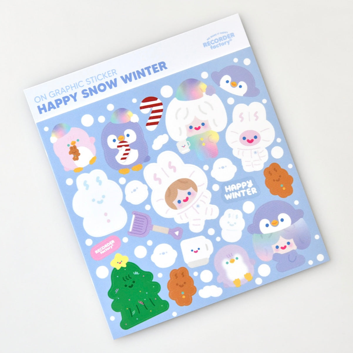 Recorder Factory Happy Snow Winter Sticker Sheet - Dandy Mail