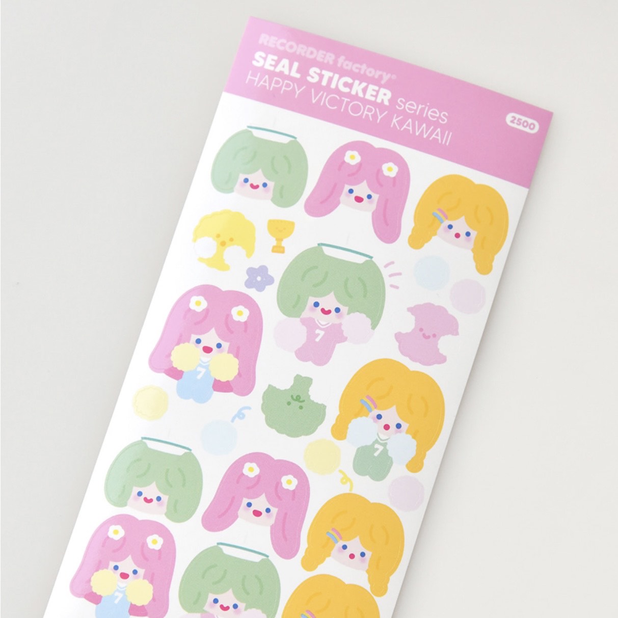 Recorder Factory Happy Victory Kawaii Sticker Sheet