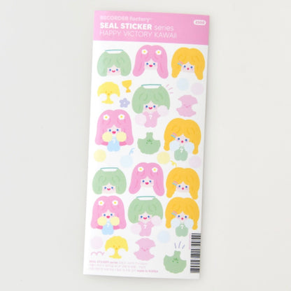 Recorder Factory Happy Victory Kawaii Sticker Sheet