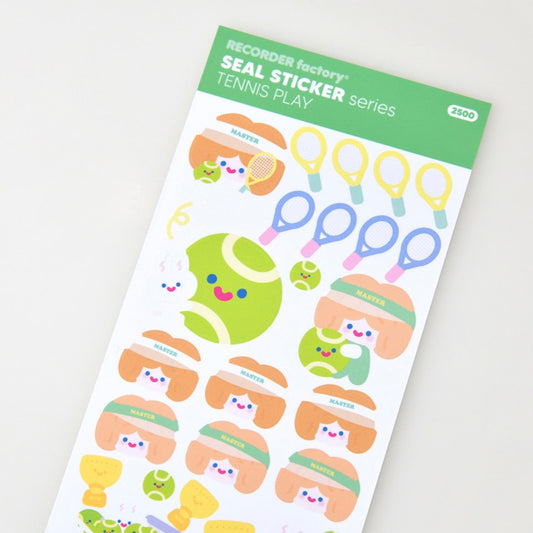 Recorder Factory Tennis Play Sticker Sheet