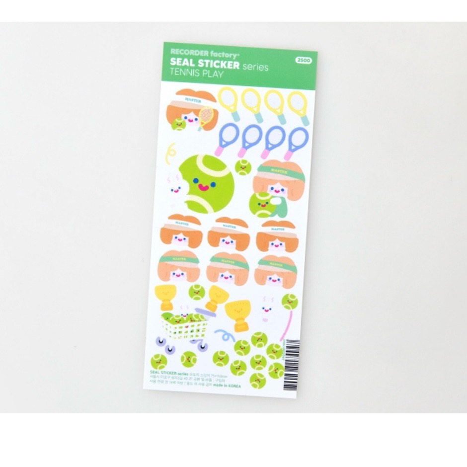 Recorder Factory Tennis Play Sticker Sheet