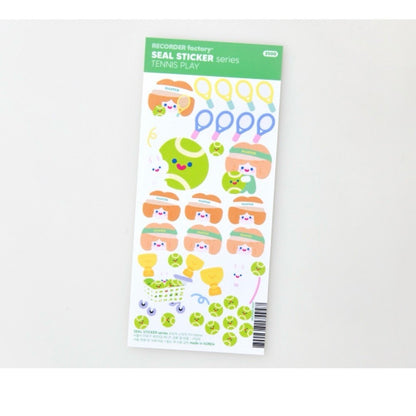 Recorder Factory Tennis Play Sticker Sheet