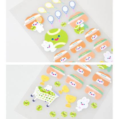 Recorder Factory Tennis Play Sticker Sheet