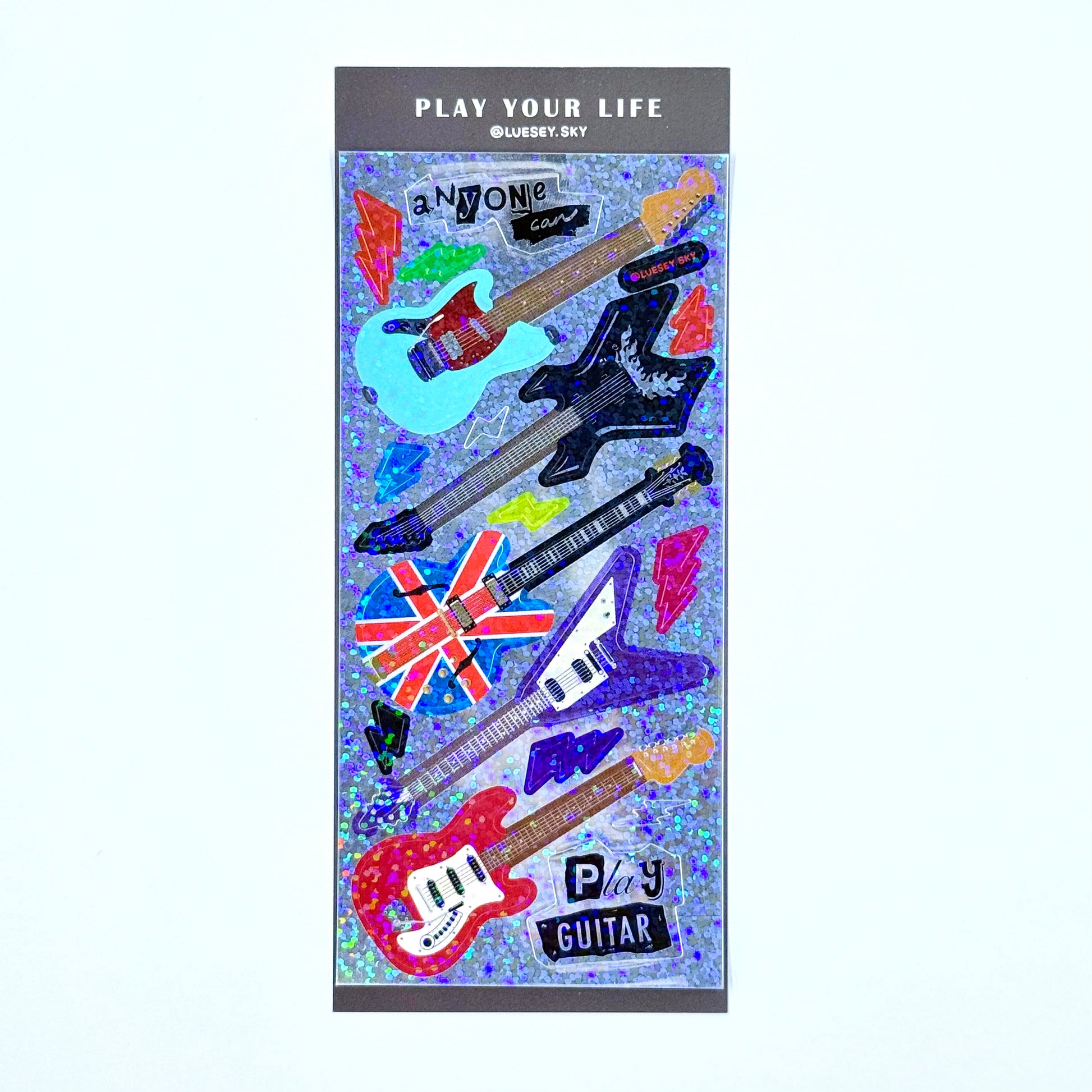 Luesey Sky Electric Guitars Sticker Sheet - Dandy Mail