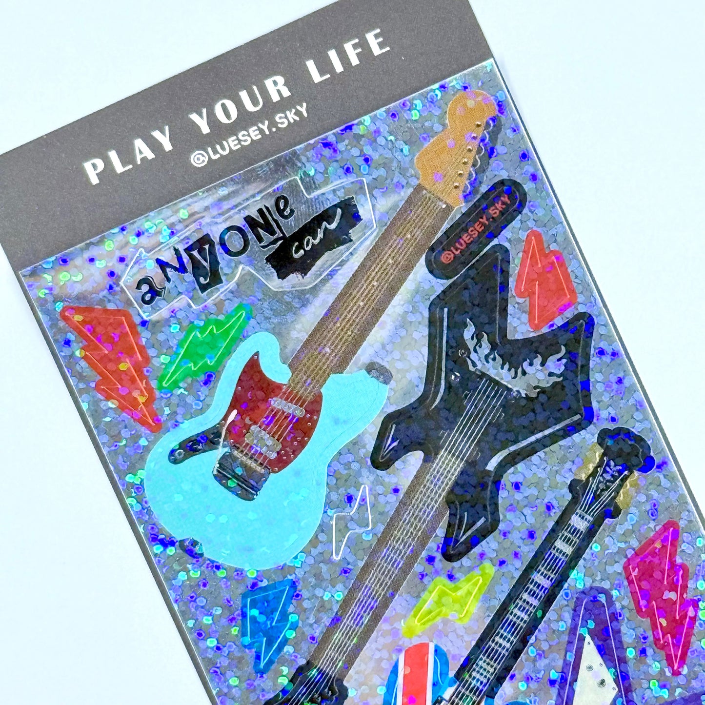 Luesey Sky Electric Guitars Sticker Sheet - Dandy Mail