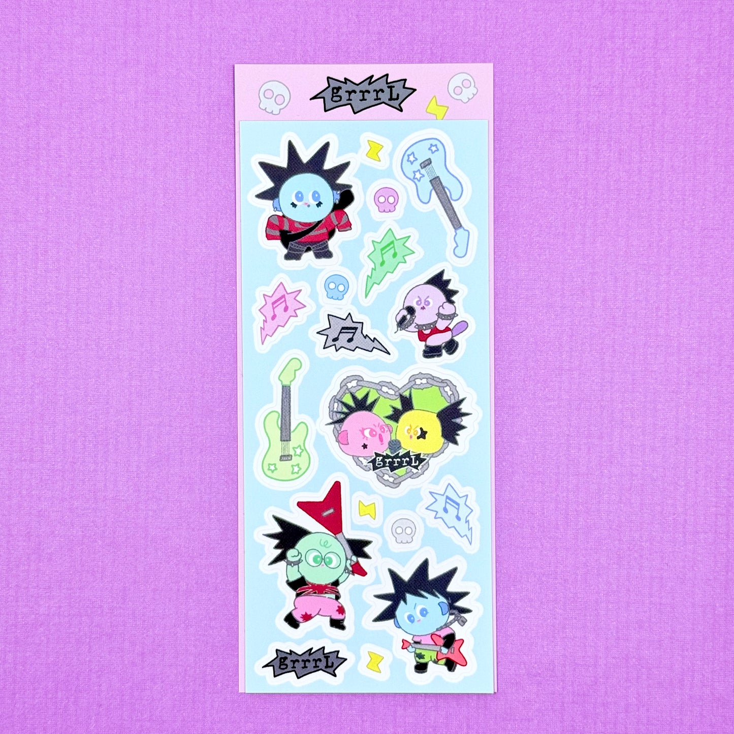 Luesey Sky Rocker GrrrL Sticker Sheet - Dandy Mail