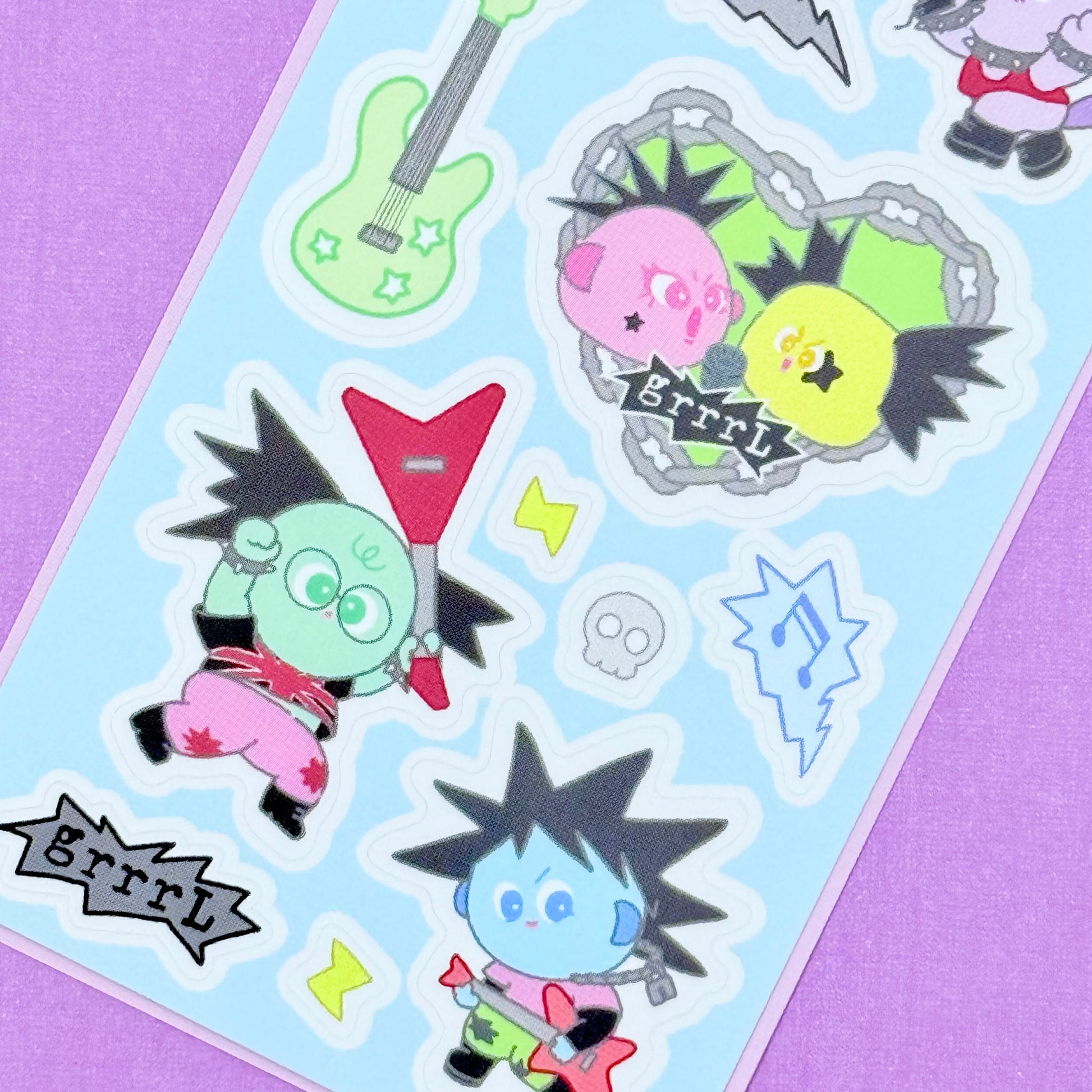 Luesey Sky Rocker GrrrL Sticker Sheet - Dandy Mail