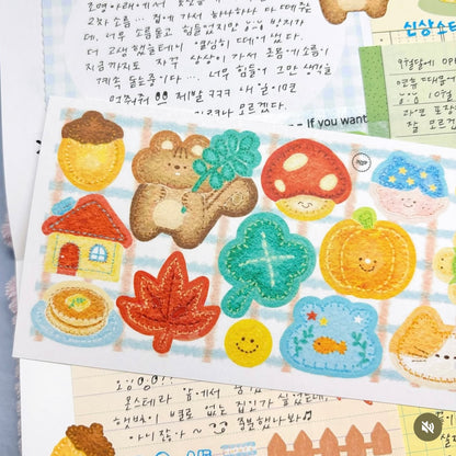 Abuba Studio Fall Patchwork Sticker Sheet - Dandy Mail
