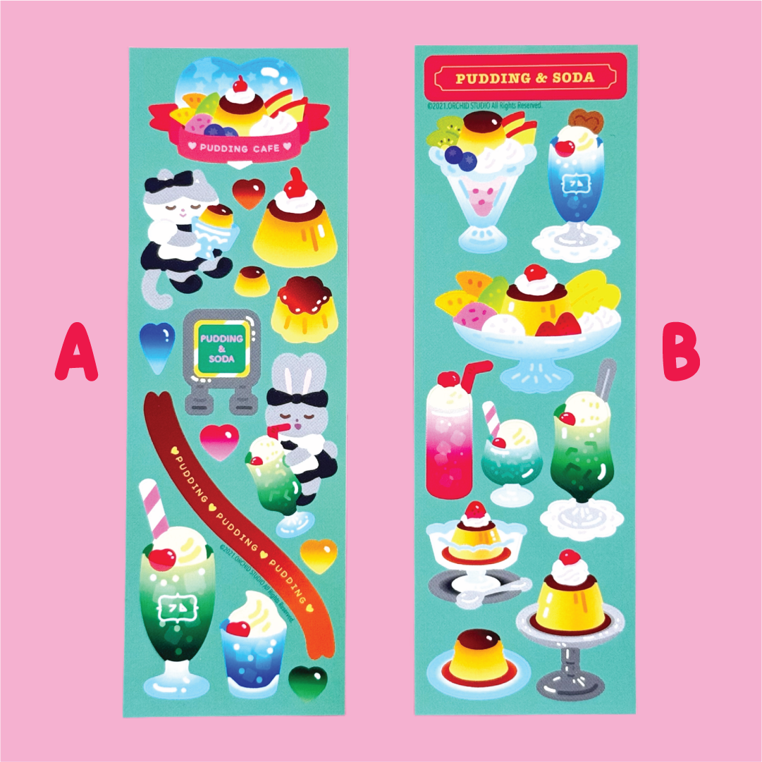 Orchid Studio Pudding Cafe Sticker Sheet