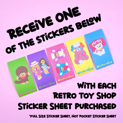 Dandy Mail x Dinga Mart Retro Toy Shop Sticker Sheet